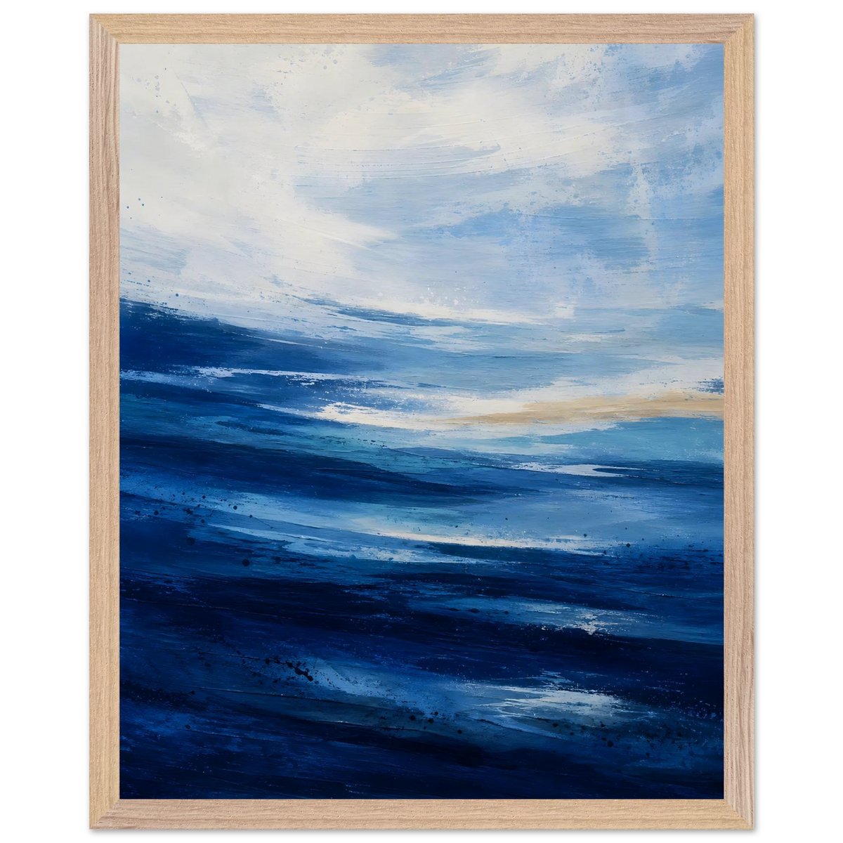 Atlantic Blue: coastline, ocean and texture. Framed fine art print by The Light Stays.