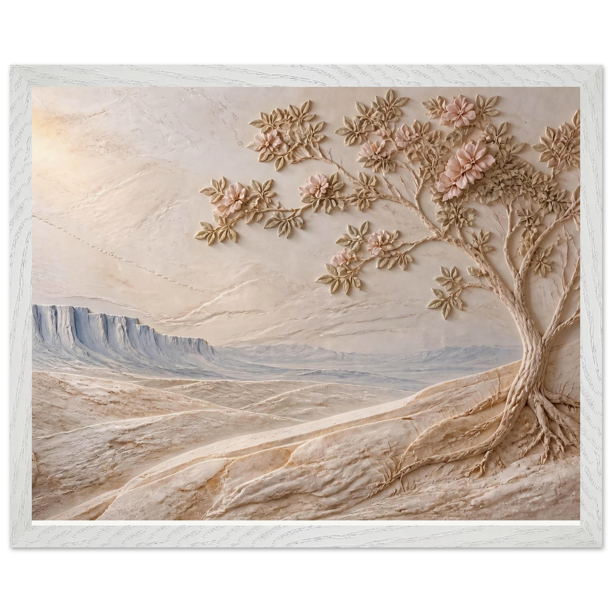 Cliffside Bloom, flowers and botanical. Archival framed fine art print shown framed.