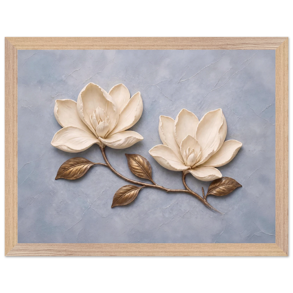 Bronze Magnolia: flowers and botanical. Framed fine art print by The Light Stays.