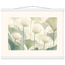 Ivory Lotus Screen: flowers and botanical. Fine art poster, alternate frame and size.