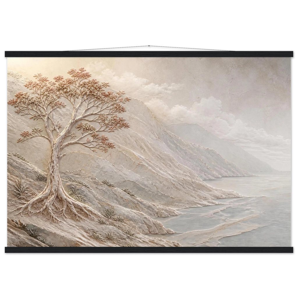 Coral Headland: sea and coastal landscape. Fine art poster, alternate frame and size.