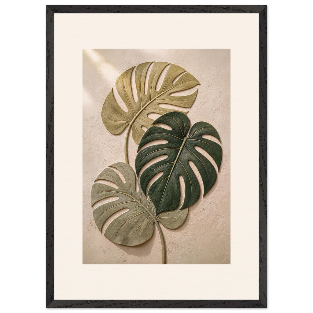 Stone Monstera: botanical and nature. Framed fine art print by The Light Stays.