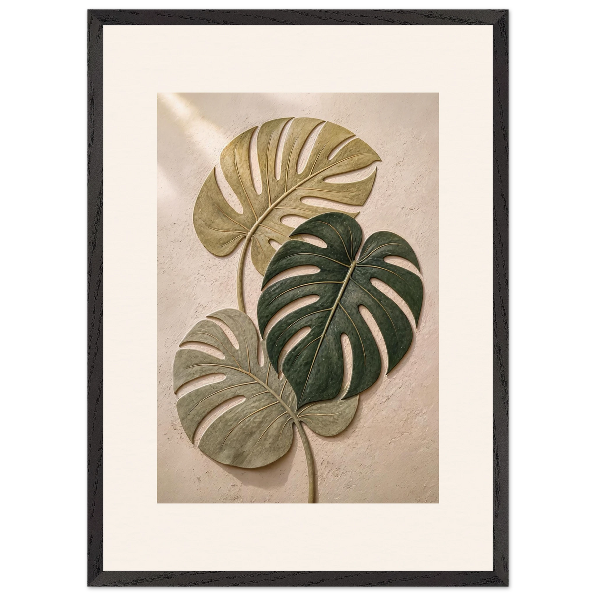 Stone Monstera: botanical and nature. Framed fine art print by The Light Stays.