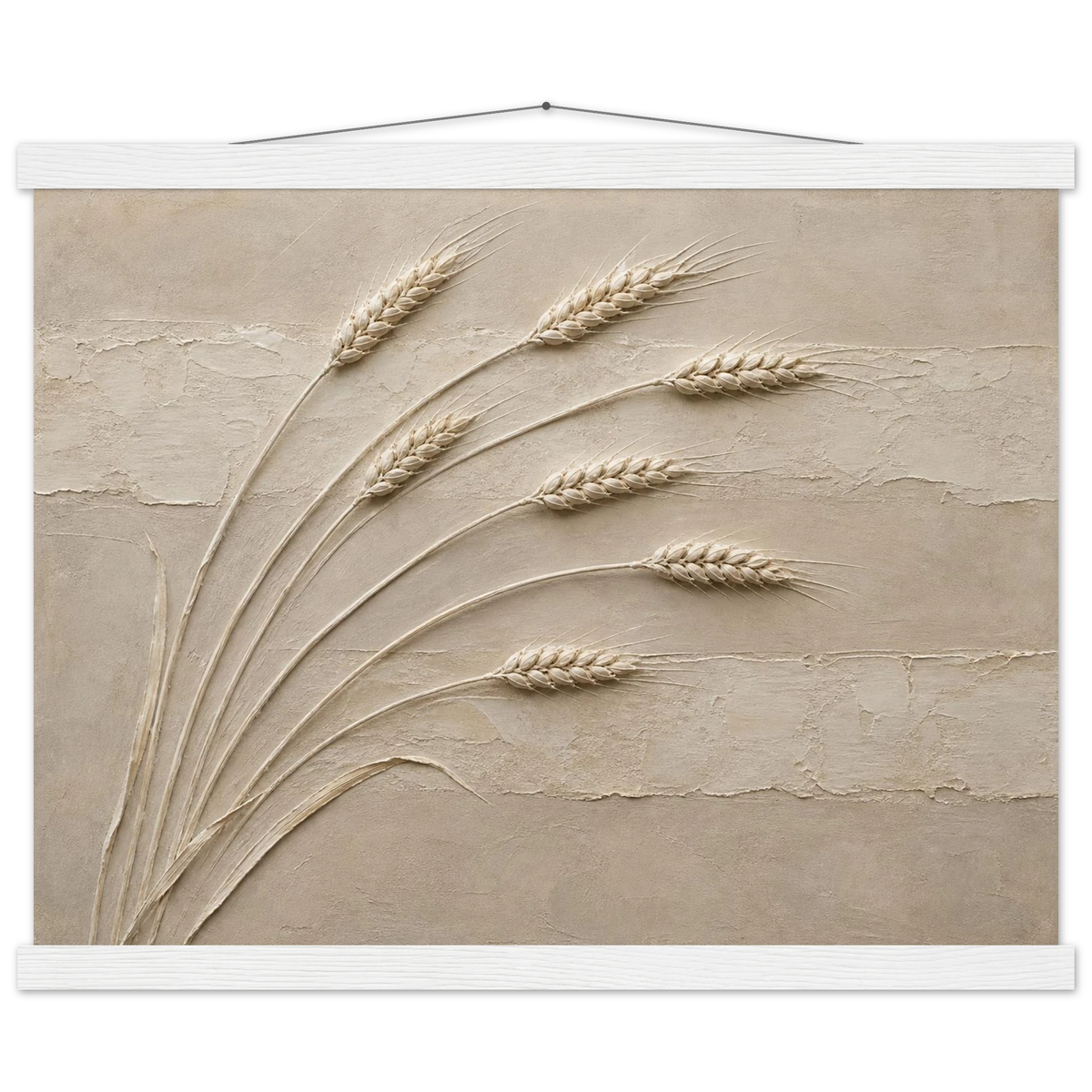 Wheat in Relief, faith, texture and botanical. Archival fine art poster shown framed.