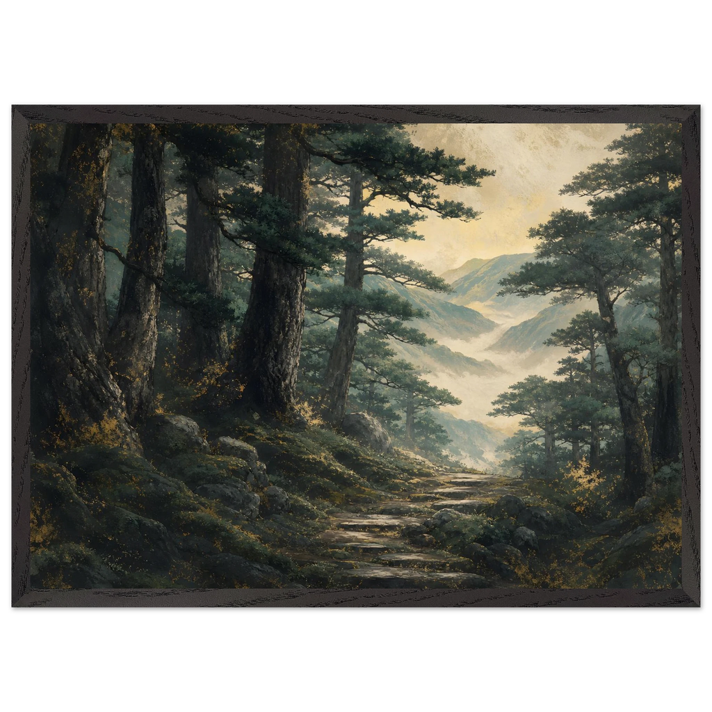 Cypress Passage: japanese art and japandi. Museum-quality framed fine art print.