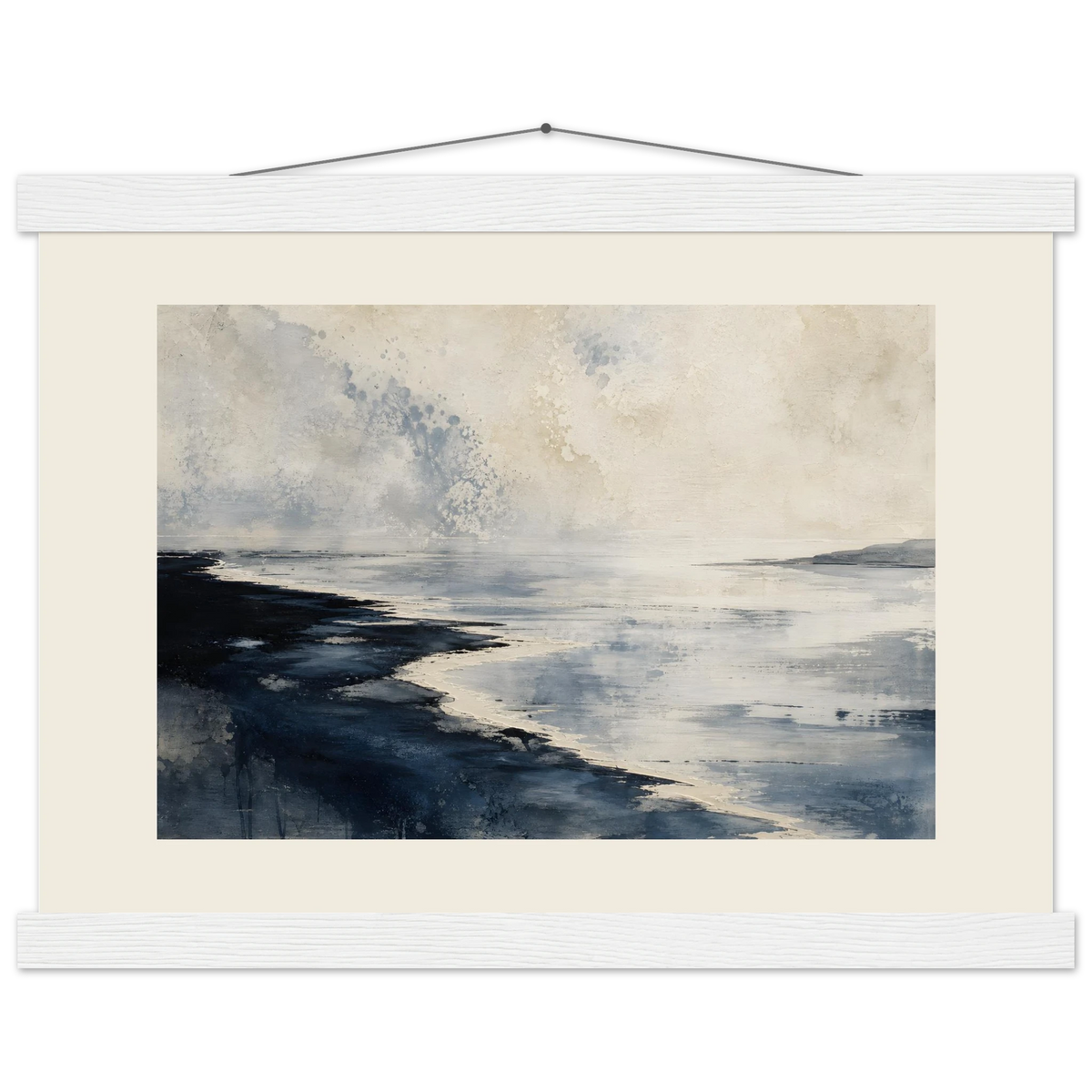 Tidal Ink: sea and coastal landscape. Fine art poster, alternate frame and size.