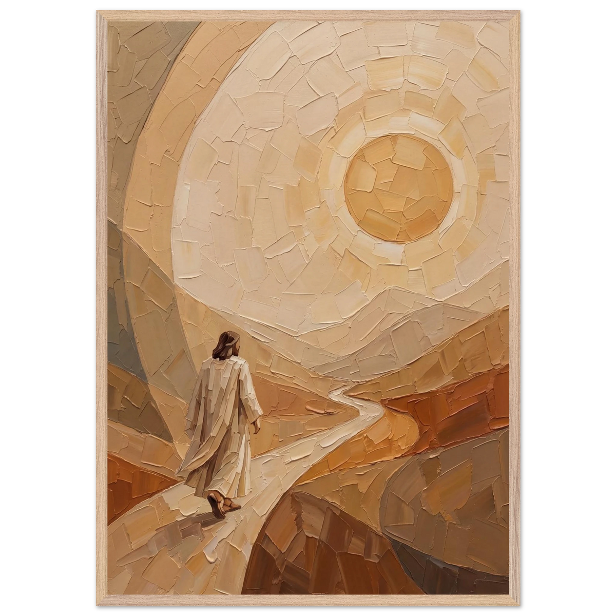 Lightfall: jesus, landscape and golden tones. Framed fine art print by The Light Stays.