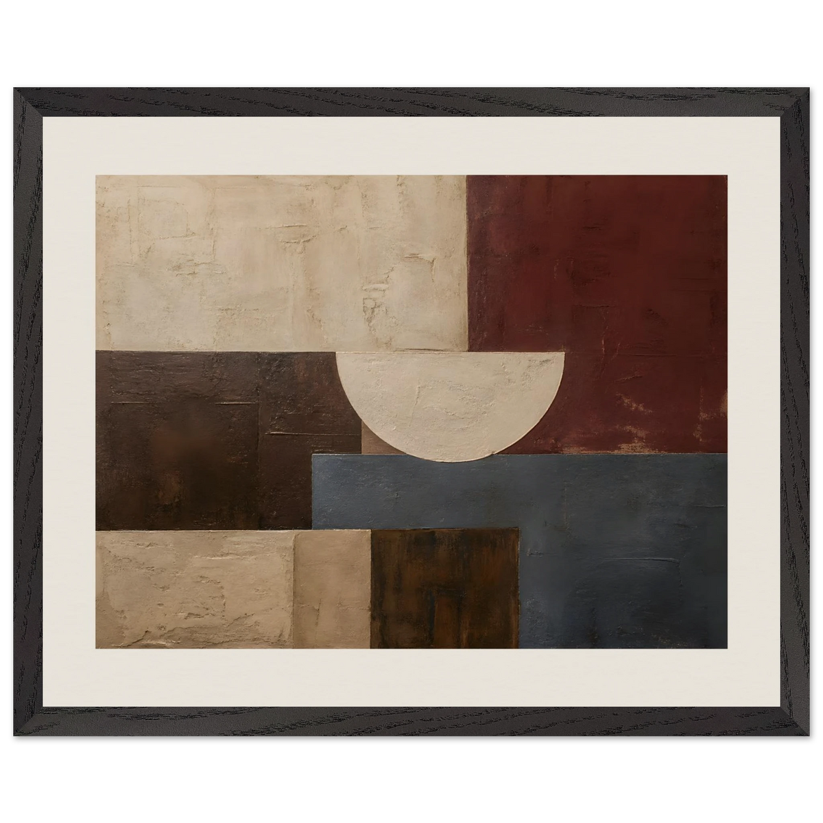 Ruby Blocks: geometric abstract, red and texture. Framed fine art print by The Light Stays.