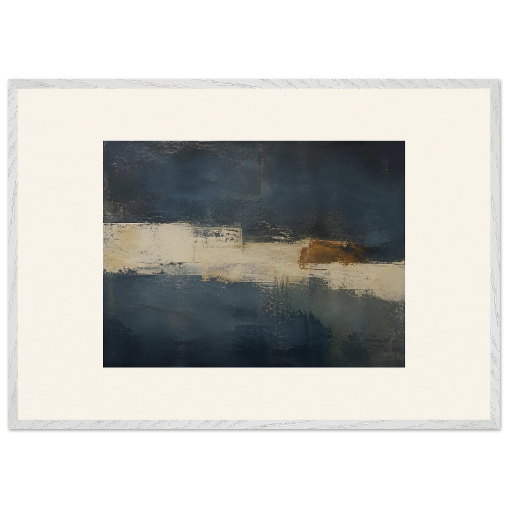 Ivory Crossing: abstract, ivory and serene lines. Framed fine art print, alternate frame and size.