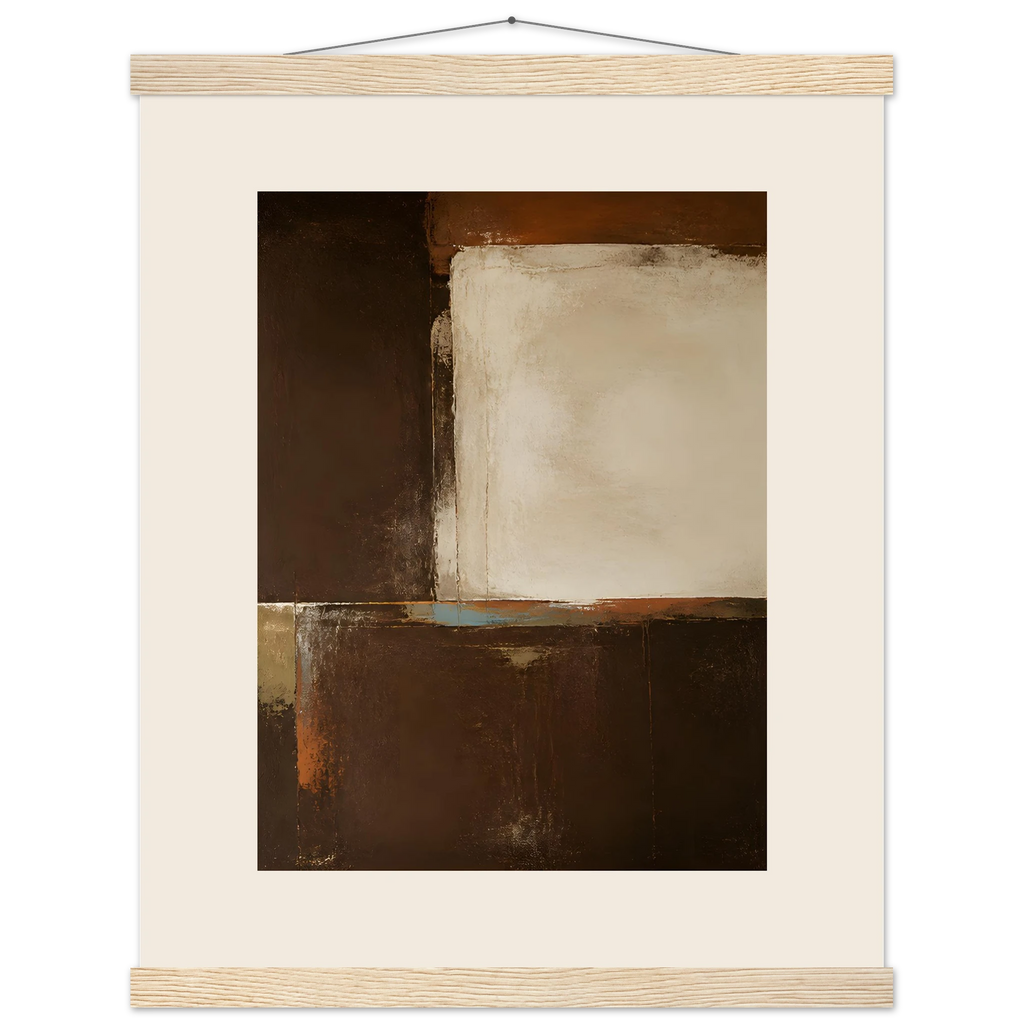 Terracotta Diptych, Panel II of II: two panels, terracotta and cream. Fine art poster, alternate frame and size.
