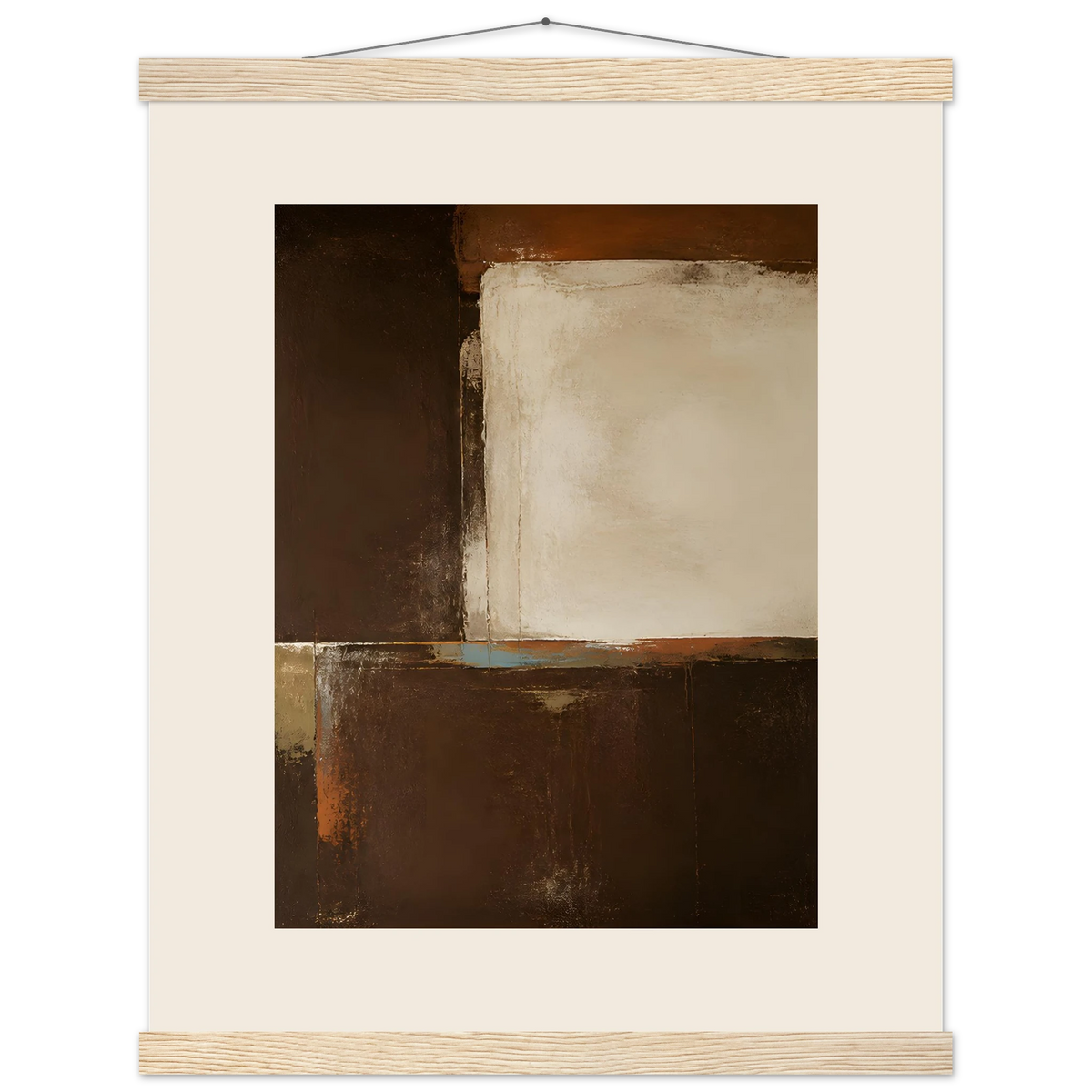 Terracotta Diptych, Panel II of II: two panels, terracotta and cream. Fine art poster, alternate frame and size.
