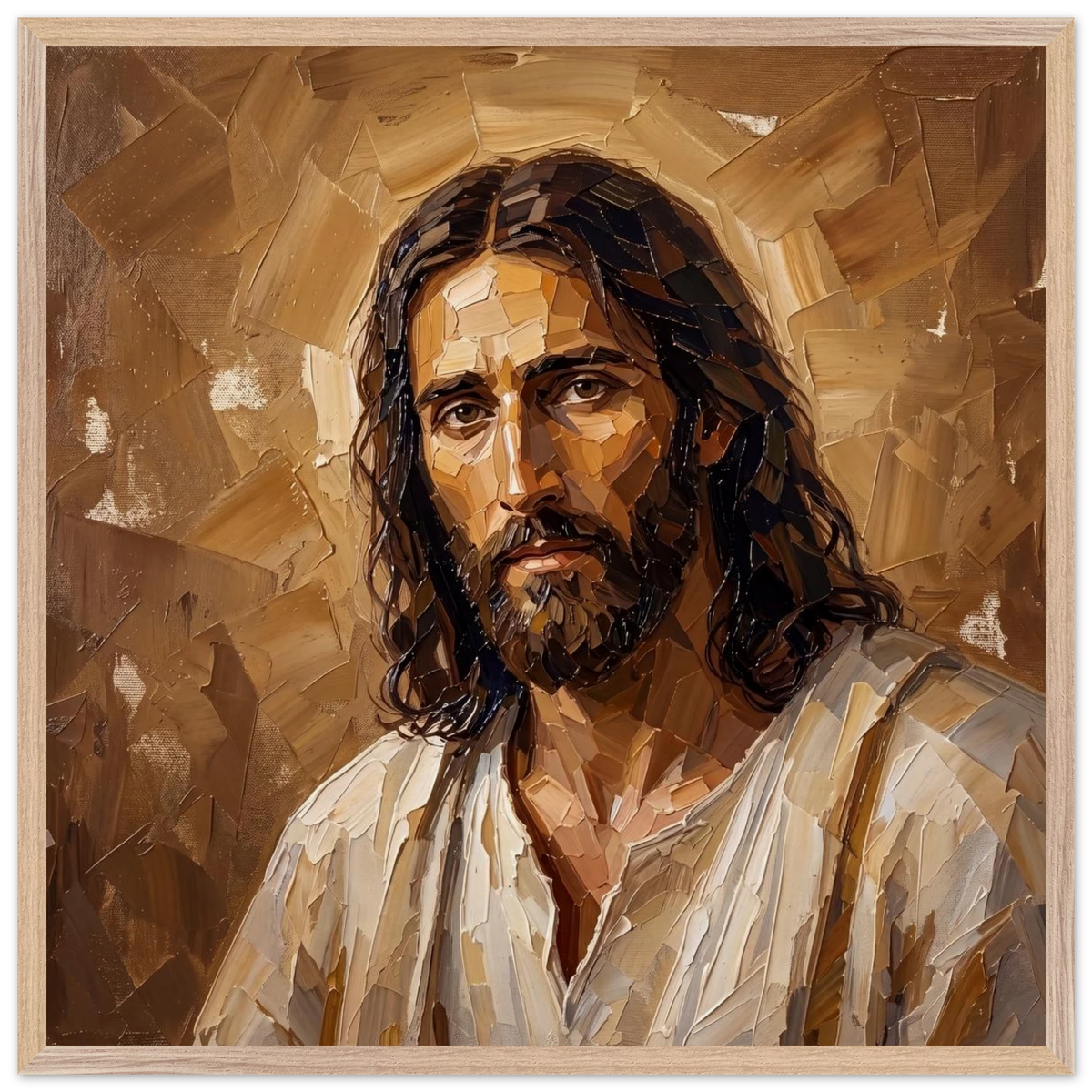 Kind Eyes: jesus, faith and serene gaze. Framed fine art print by The Light Stays.