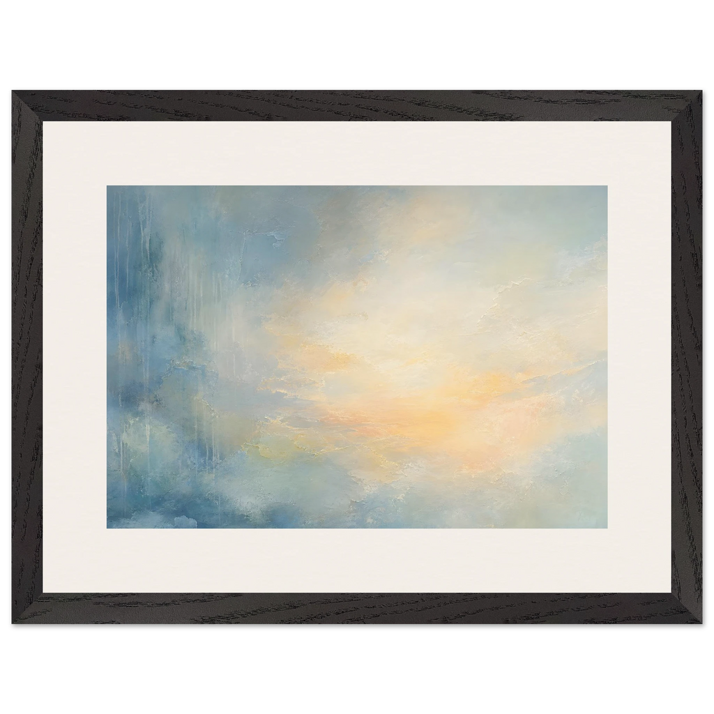 Dawn after Rain: sunrise, coastline and washed light. Framed fine art print.