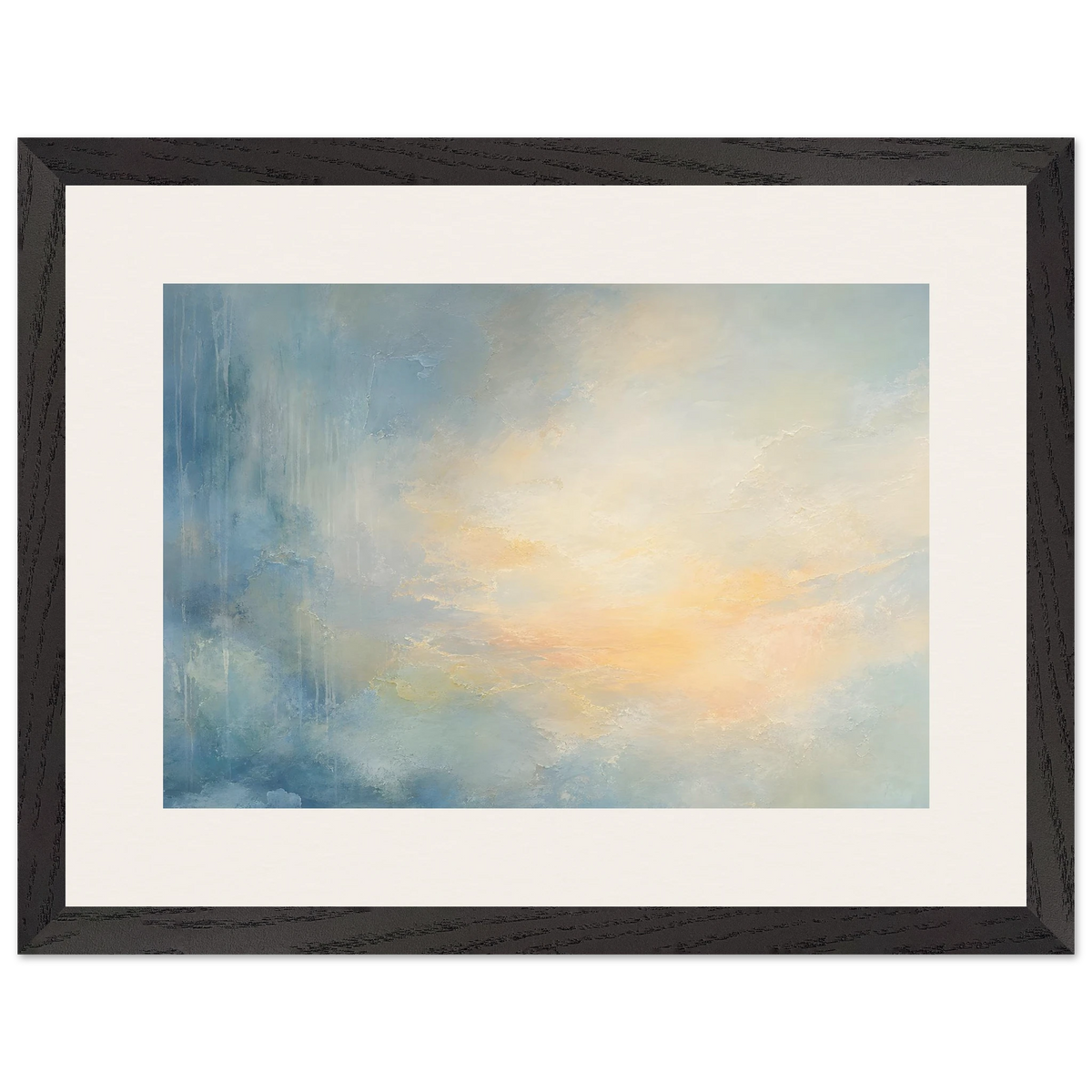 Dawn after Rain: sunrise, coastline and washed light. Framed fine art print.