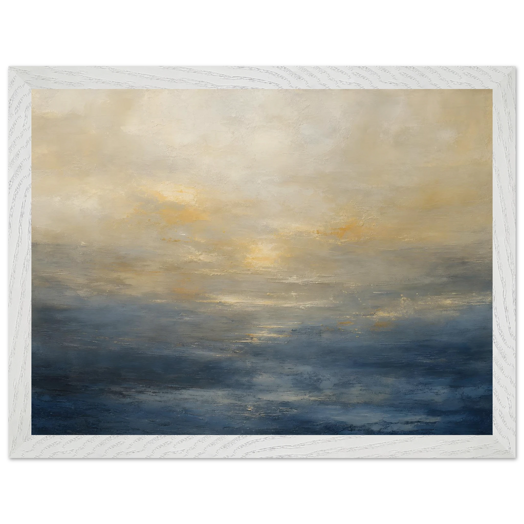 Golden Sea Mist, sea and coastal landscape. Archival framed fine art print shown framed.