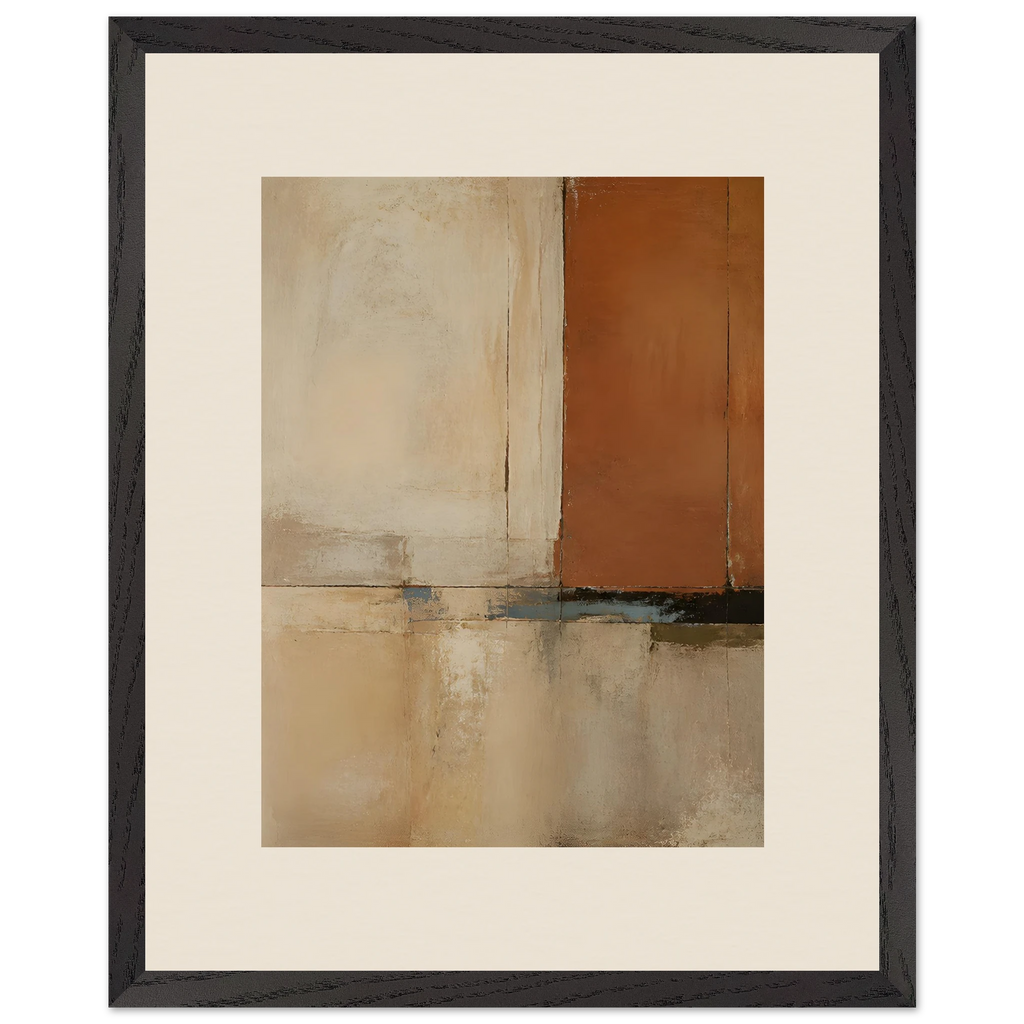 Terracotta Diptych, Panel I of II: two panels, terracotta and cream. Framed fine art print, alternate frame and size.