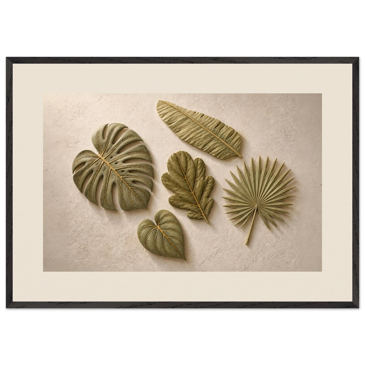 Green Constellation, botanical, green and loose rhythm. Archival framed fine art print shown framed.