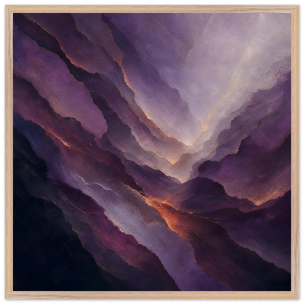 Violet Infinity: moon and night. Museum-quality framed fine art print.
