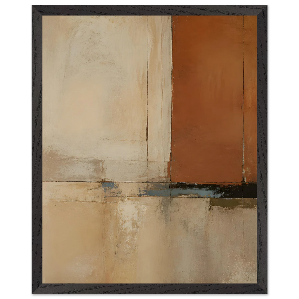 Terracotta Diptych, Panel I of II: two panels, terracotta and cream. Museum-quality framed fine art print.