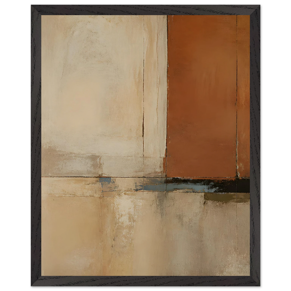 Terracotta Diptych, Panel I of II: two panels, terracotta and cream. Museum-quality framed fine art print.