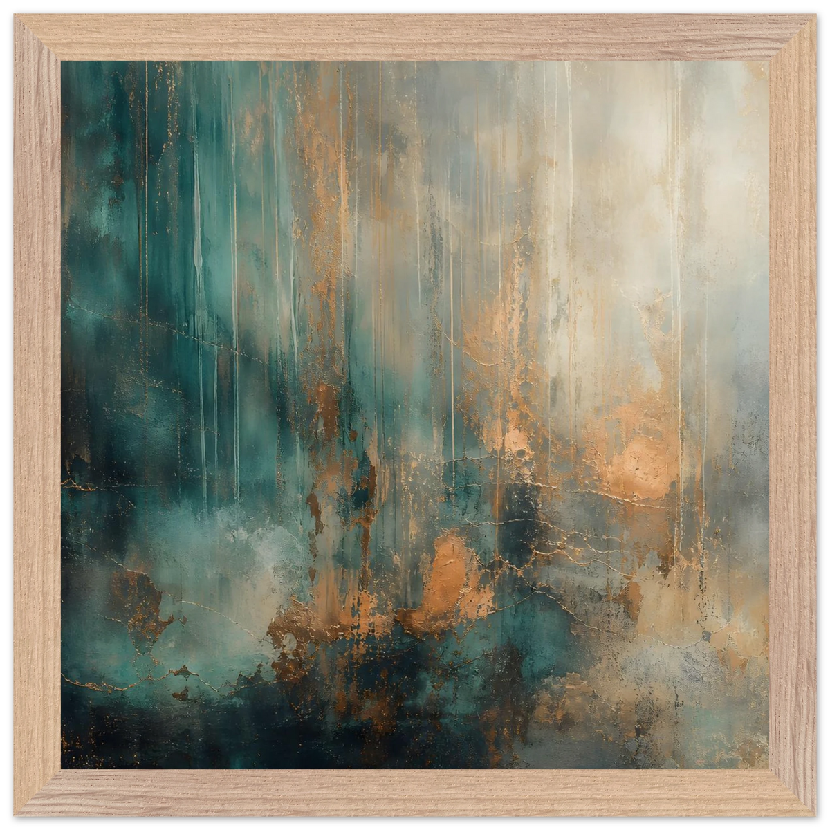 Copper Rain: abstract, texture and metallic tones. Framed fine art print by The Light Stays.
