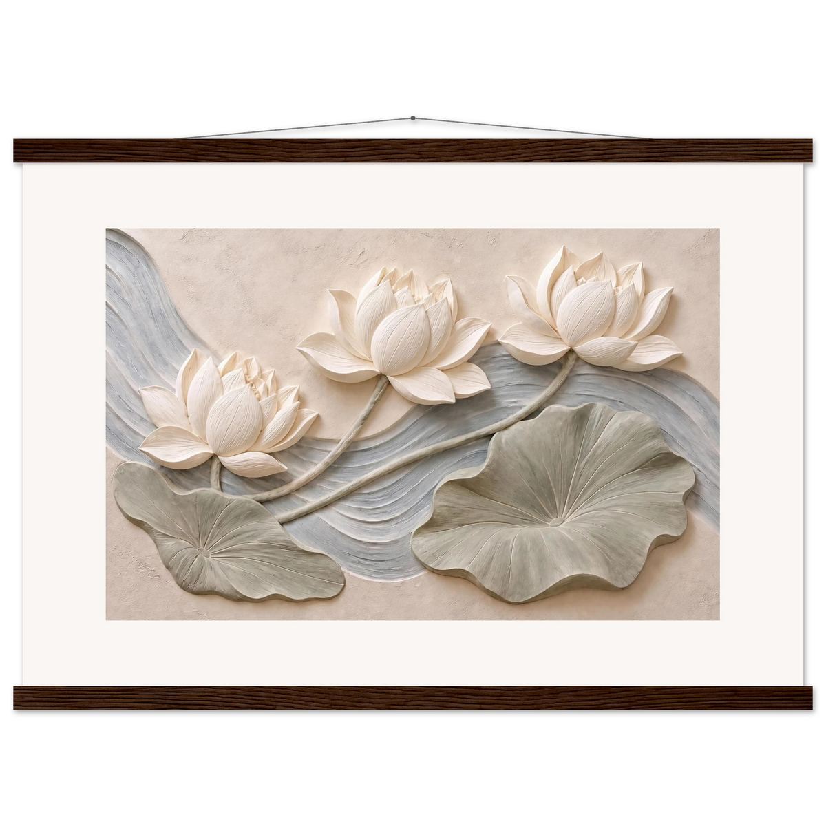 Lotus Current: flowers and botanical. Museum-quality fine art poster.