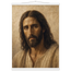 Pôster Kind Eyes com suporte de madeira, retrato sereno de Jesus em luz quente