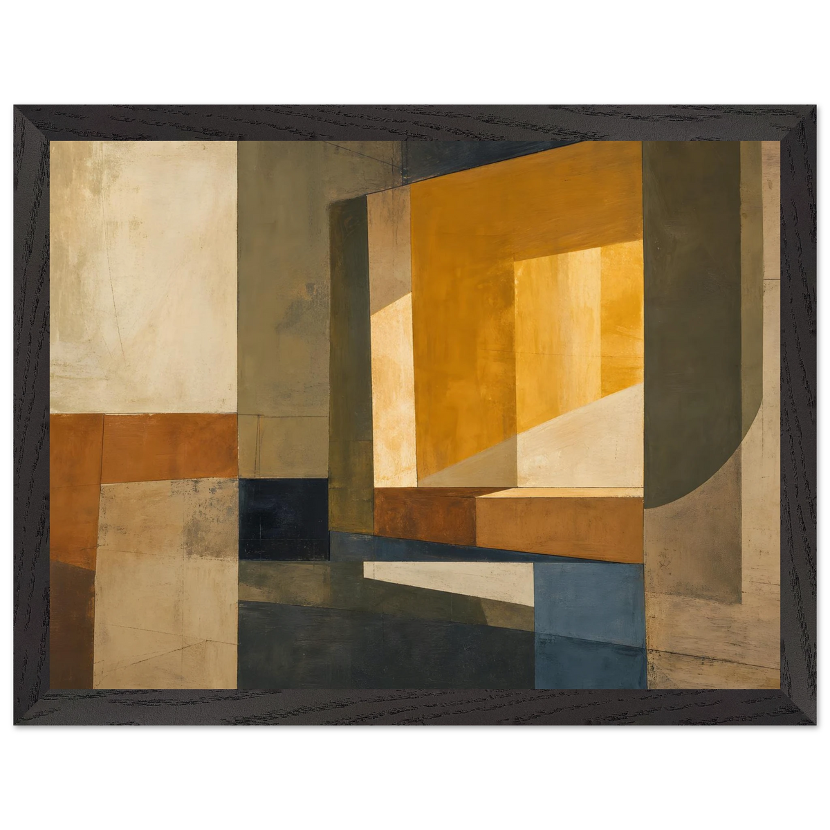 Ochre Window: architecture, mediterranean and earth tones. Framed fine art print by The Light Stays.