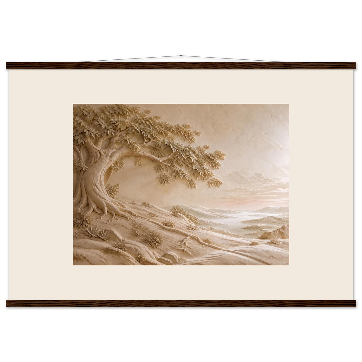 Sandstone Dawn: lumen and siena. Museum-quality fine art poster.