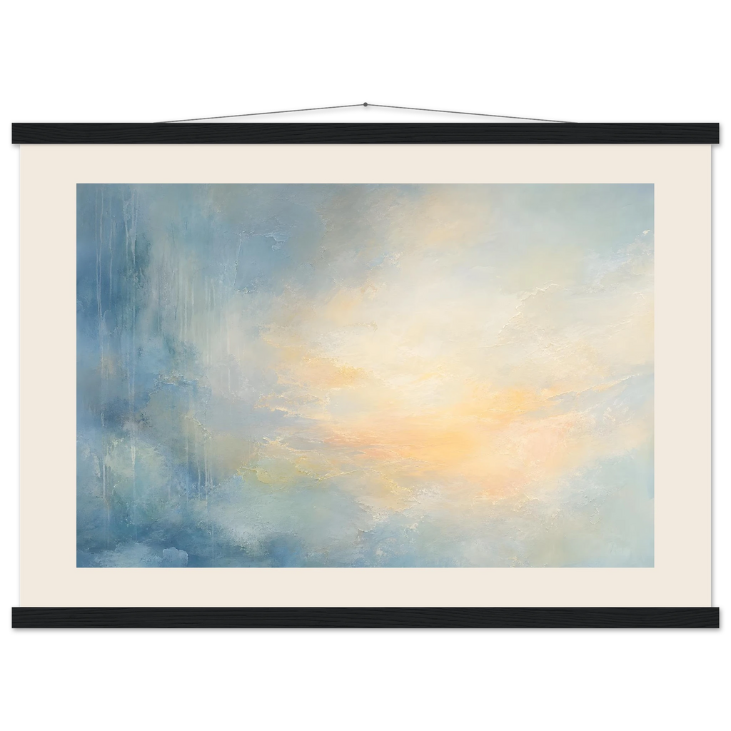 Dawn after Rain: sunrise, coastline and washed light. Museum-quality fine art poster.