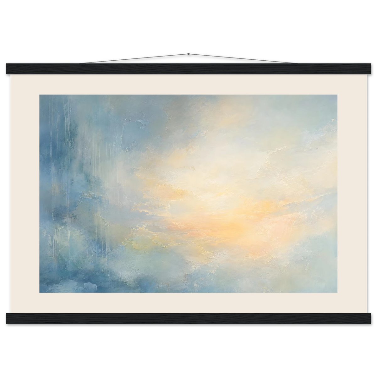 Dawn after Rain: sunrise, coastline and washed light. Museum-quality fine art poster.