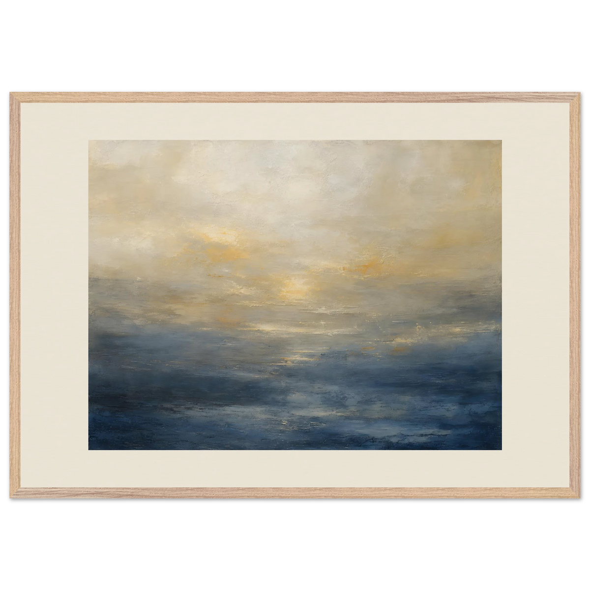 Golden Sea Mist: sea and coastal landscape. Museum-quality framed fine art print.