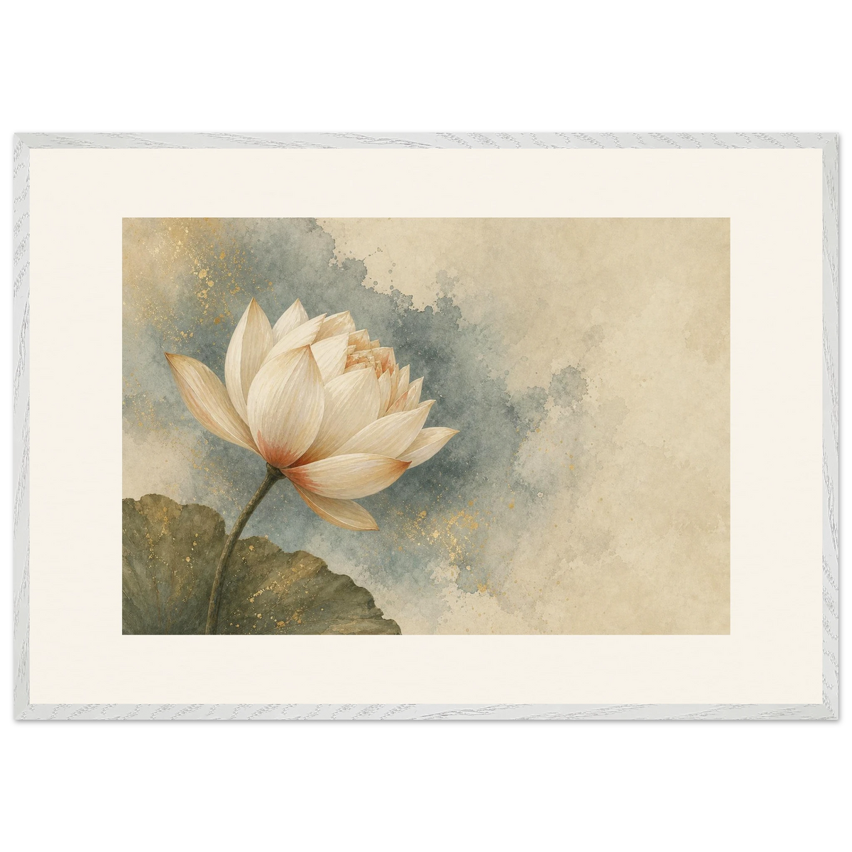First Lotus Light: flowers and botanical. Framed fine art print by The Light Stays.