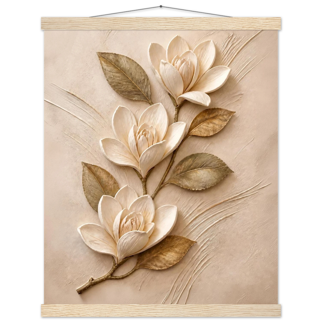 Magnolia Ascent: flowers and botanical. Fine art poster by The Light Stays.