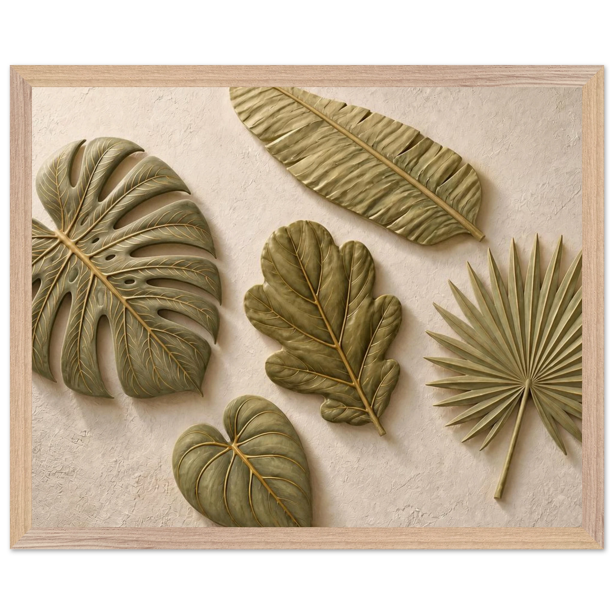 Green Constellation: botanical, green and loose rhythm. Framed fine art print, alternate frame and size.