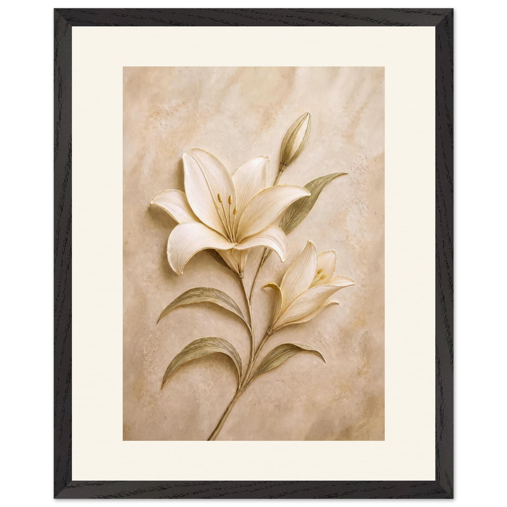 Alabaster Lily: flowers and botanical. Framed fine art print by The Light Stays.