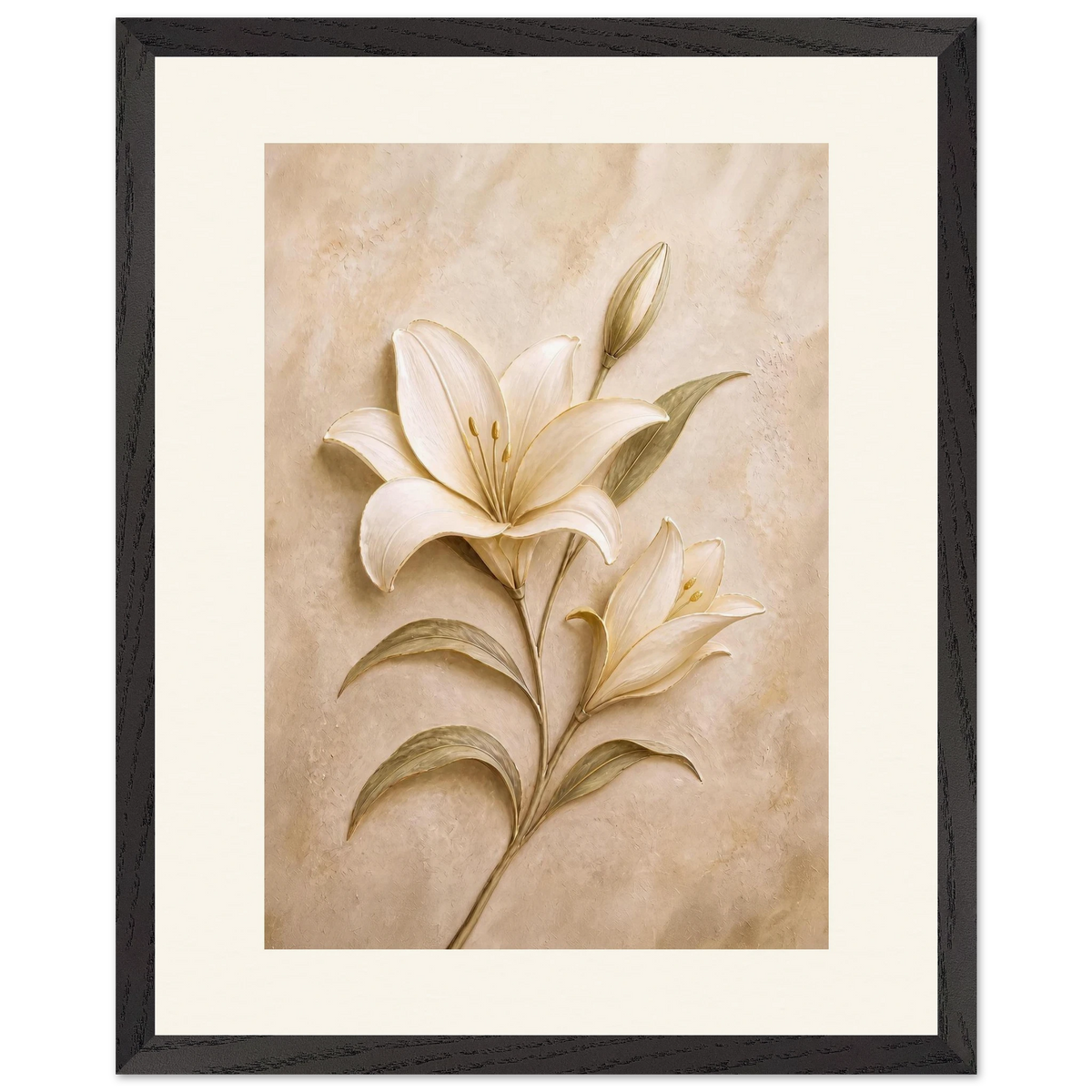 Alabaster Lily: flowers and botanical. Framed fine art print by The Light Stays.