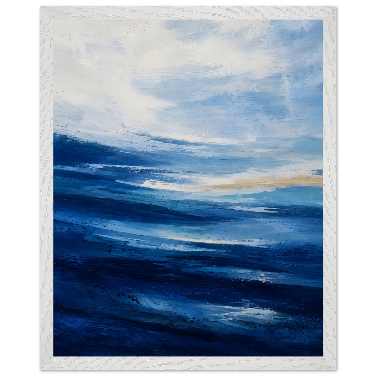 Atlantic Blue: coastline, ocean and texture. Framed fine art print by The Light Stays.