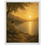 Quadro cristão Bênção do Lago, Jesus sob uma oliveira diante de um lago dourado