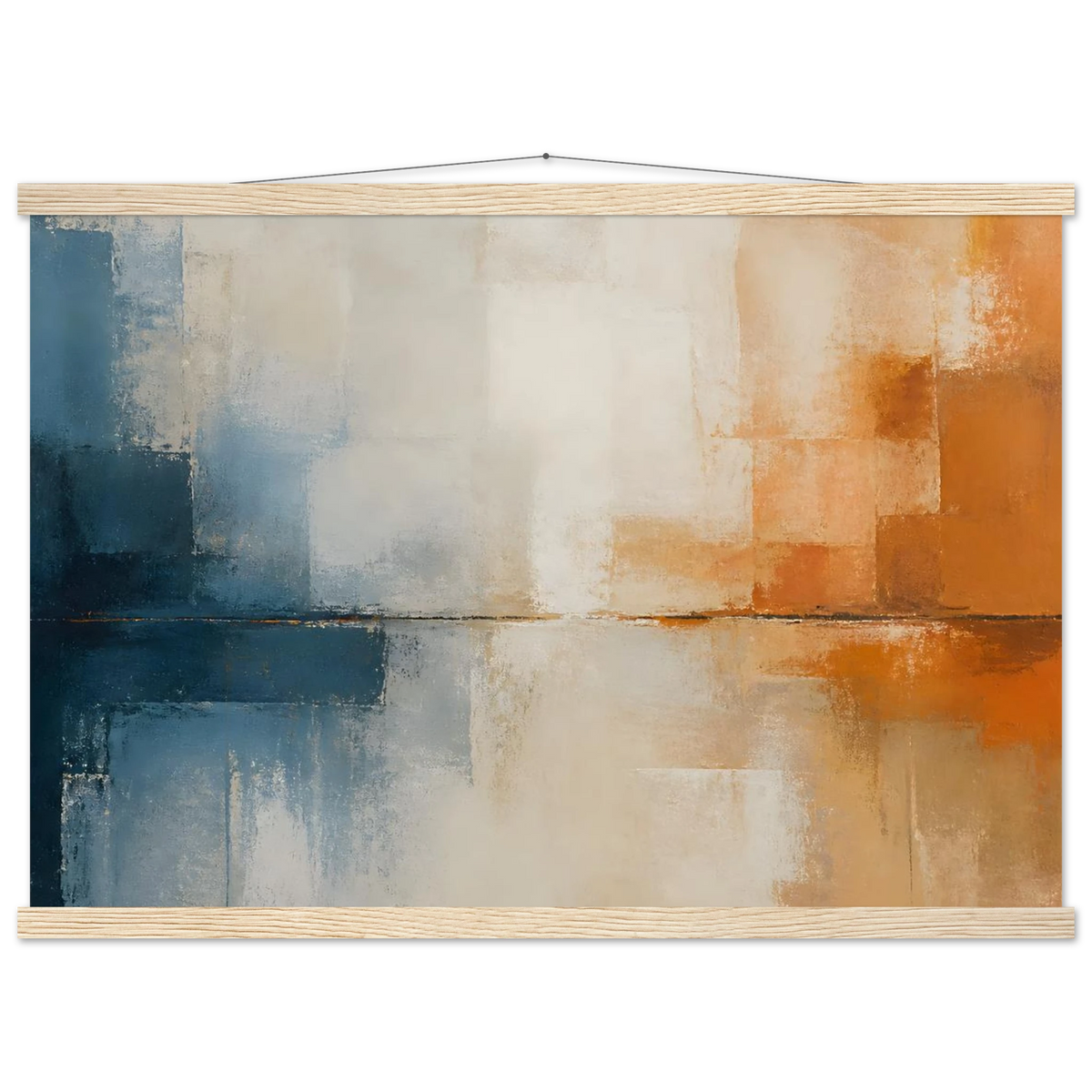 Architectural Rust: abstract, mineral texture and oxidized tones. Fine art poster with wooden hanger by The Light Stays.