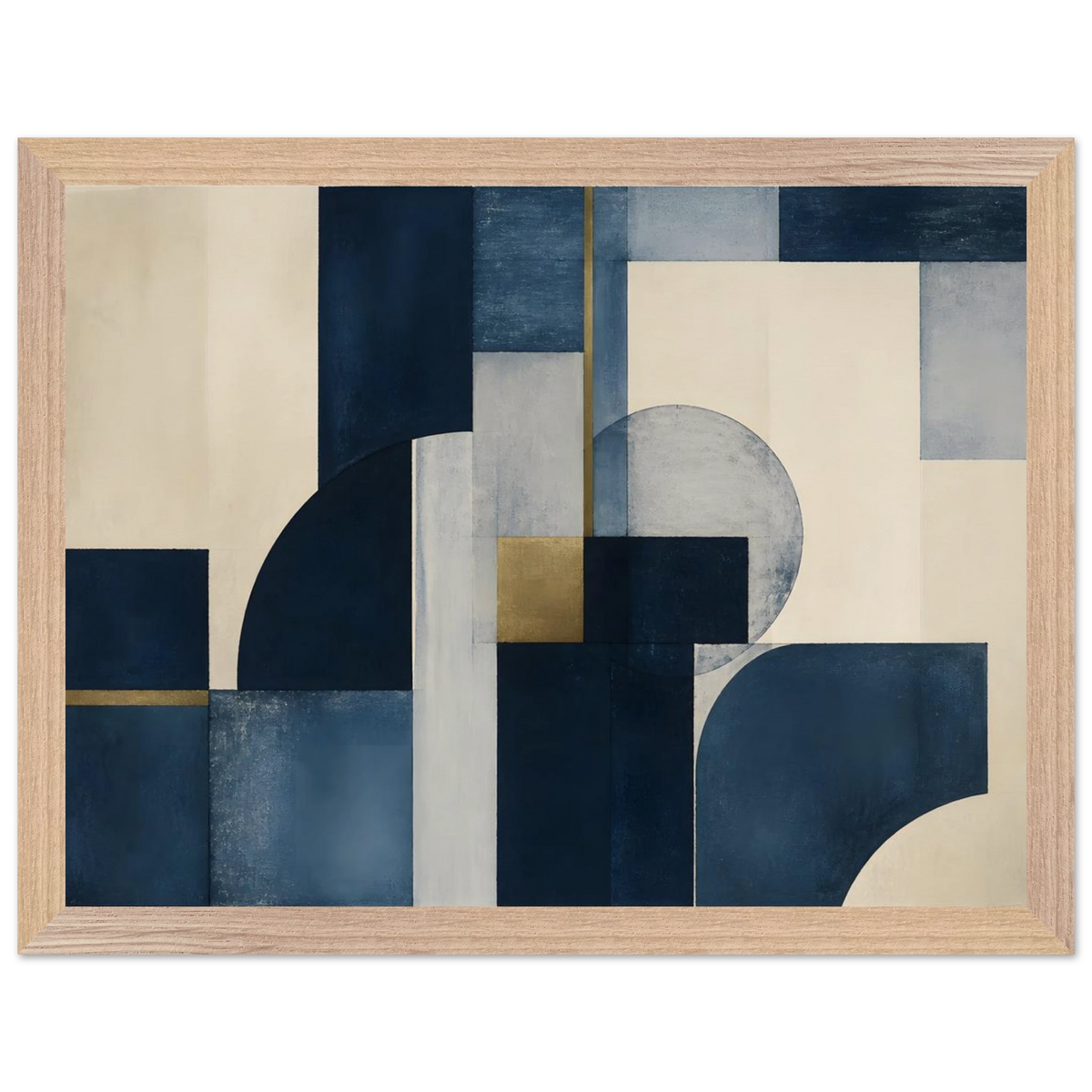 Blue Architecture: geometric abstract, blue and cream. Framed fine art print by The Light Stays.