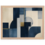 Blue Architecture: geometric abstract, blue and cream. Framed fine art print by The Light Stays.