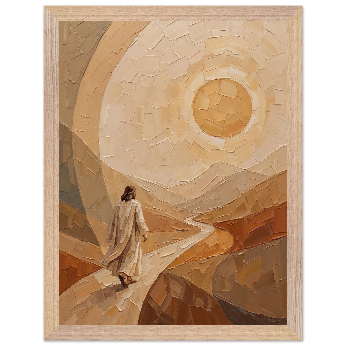 Lightfall: jesus, landscape and golden tones. Framed fine art print by The Light Stays.