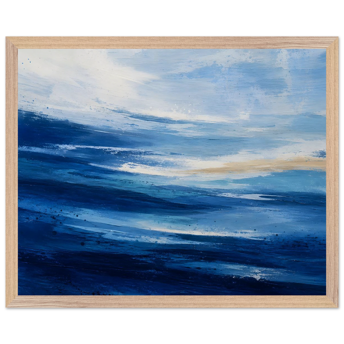 Atlantic Blue: coastline, ocean and texture. Framed fine art print by The Light Stays.