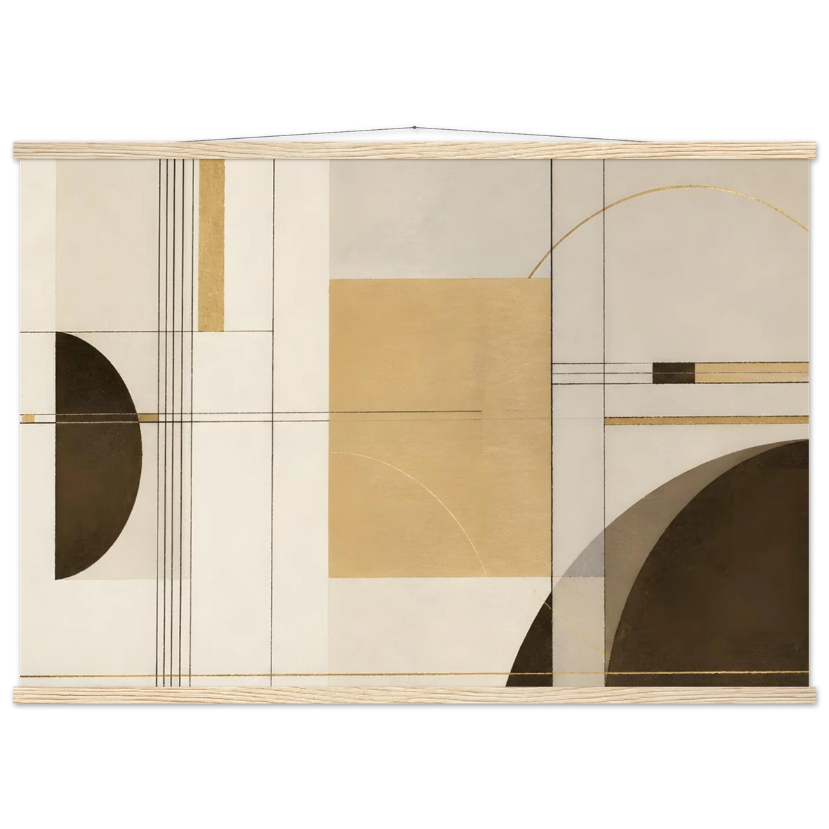 Lines of Sand, geometric abstract, neutral tones and texture. Archival fine art poster shown framed.