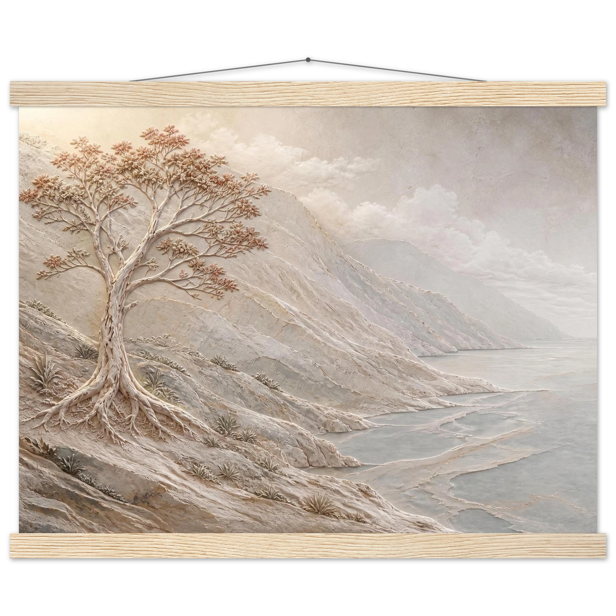Coral Headland: sea and coastal landscape. Fine art poster, alternate frame and size.