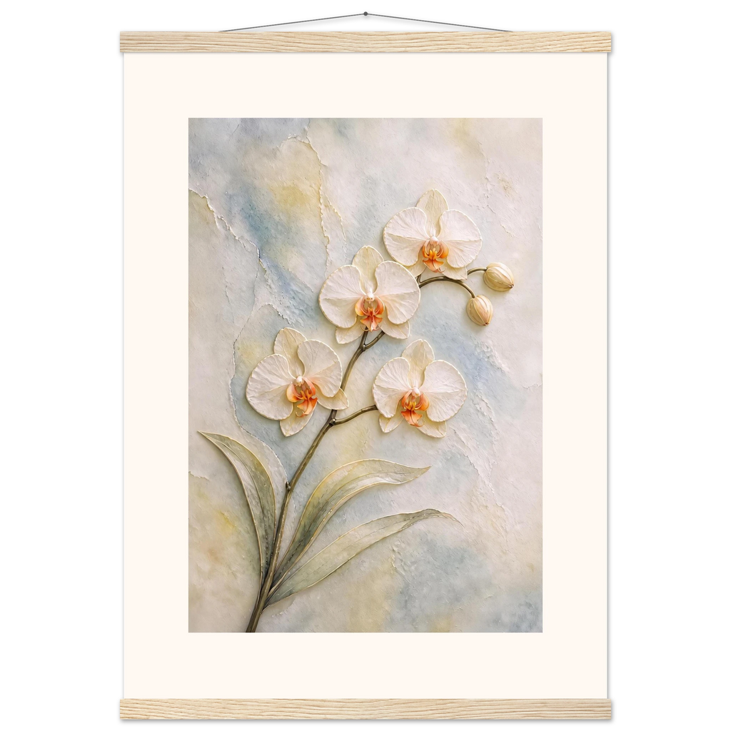 Porcelain Orchid: flowers and botanical. Museum-quality fine art poster.
