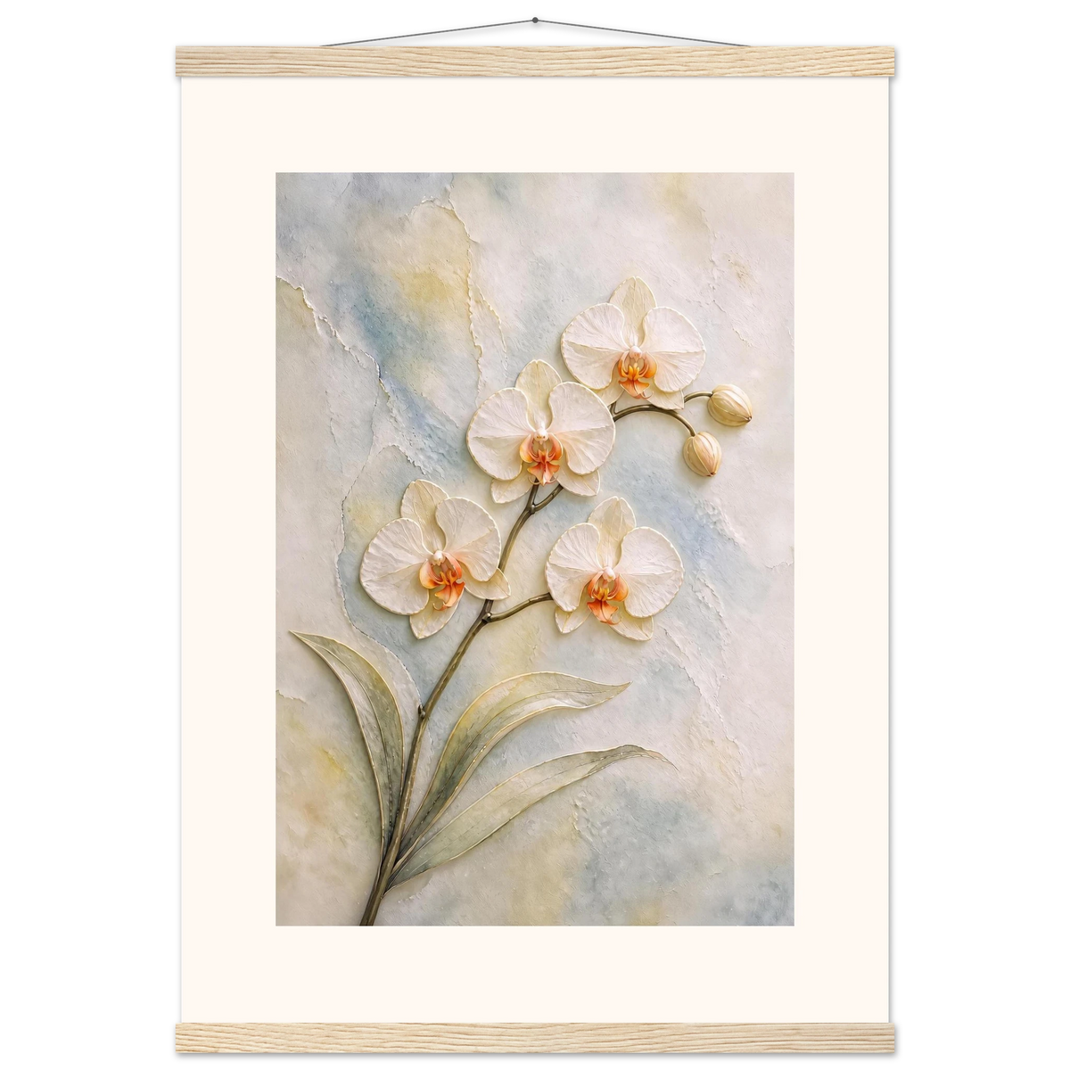 Porcelain Orchid: flowers and botanical. Museum-quality fine art poster.