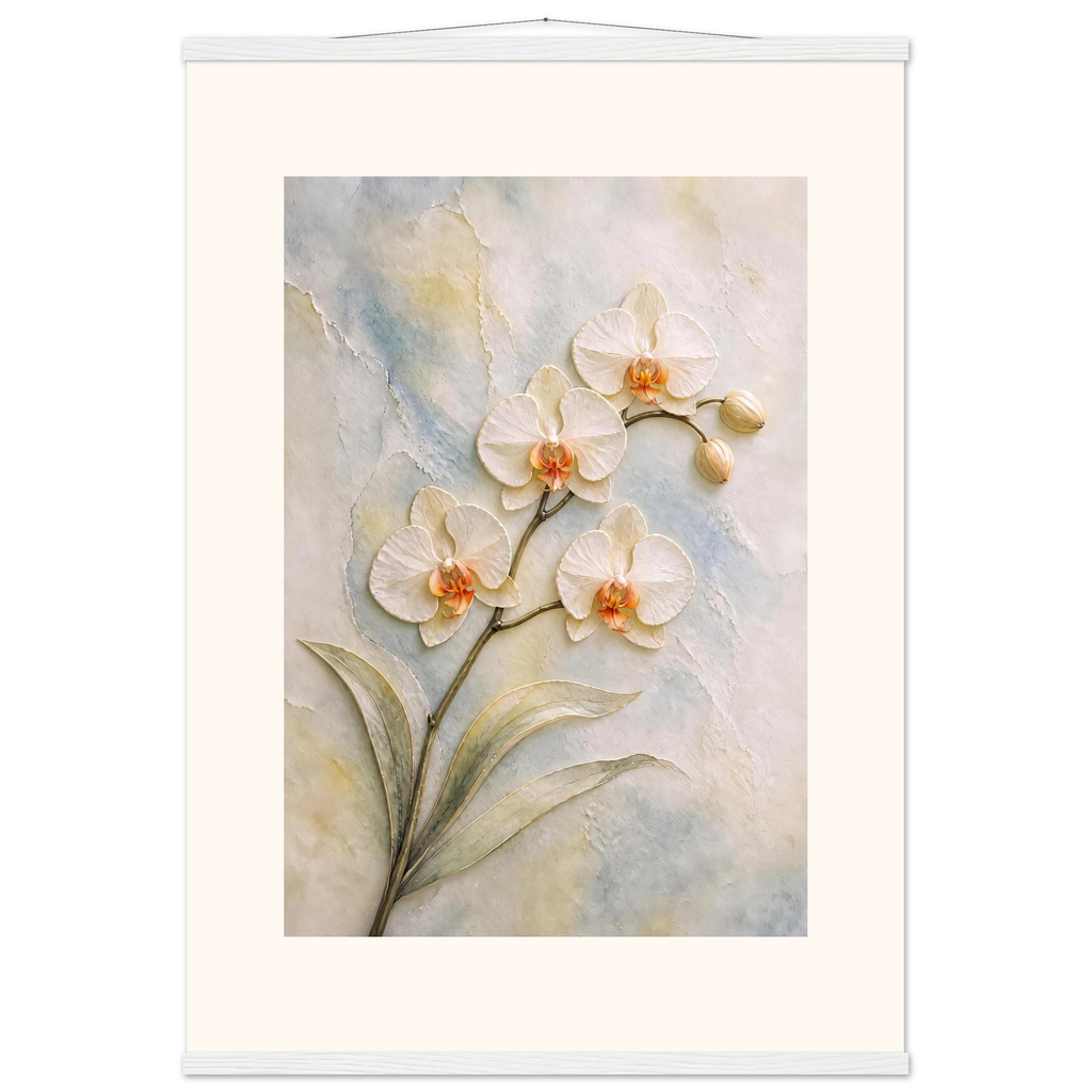 Porcelain Orchid: flowers and botanical. Museum-quality fine art poster.