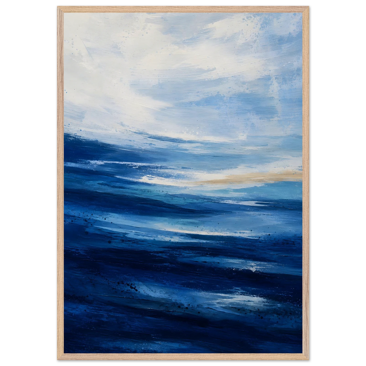 Atlantic Blue: coastline, ocean and texture. Framed fine art print by The Light Stays.